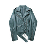 2022 Spring Autumn Pu Faux Leather Jacket Women Purple Zipper Slim Short Biker Jackets Coat Female Outwear Veste Femme