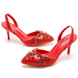 Cm Light-Mouthed Sharp White Wedding Sandals Fine Heel Size Size Diamond Chain Wedding Shoes Wedding Shoes Wedding