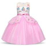Unicorn Dress Princess Christmas Costume Birthday Party Dress Rainbow New Year Costume Christmas Kids Dresses For