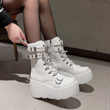 Thick-Bottomed Pine Cake Small Small Short Boots Girls Autumn New High-Punk Style Casual Martin Boots Thin Single
