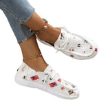 Pea Shoes Women's Christmas Printed Shoes 2023 Autumn And Winter New Women's Shoes With Round