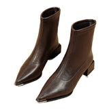 Sharp-Headed Short Boots Women's Boots 2025 New Autumn And Winter High And Fry Street Korean Small Ankle