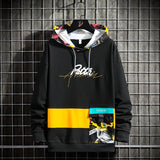 and Autumn New Printed 2021 Men's Hooded Simple Sweatshirt Fashion Trendy Wild Youth Contrasting Color Hoodie