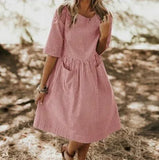 Striped Dress Women Vintage Half Sleeve Pockets Dresses 2019 Plus Size Casual Baggy Sundress Female Vestido