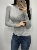 T Shirt Women Cotton Long Sleeve Top T-Shirts Korean Style Slim Elastic Woman Clothes Tee Shirt Spring Camisetas De