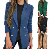 Zingj New Small Suit Coat Women's Solid Color Casual Long Sleeve Lapel Button Autumn