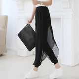 2021 fashion ladies casual loose chiffon harem pants women pants black pantalon femme plus size hot sale sarouel
