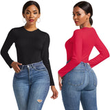 Colors Long Sleeve O Neck Casual Bodysuit Women Body Tops White Black Nude Red Party Bandage Bodycon Romper Body suit