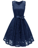 2023 Summer New Women's Lace Dresses Floral Crochet Hollow Out Vestido Patchwork Casual Slim Office Party