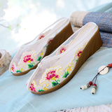 Zingj Wind Retro Net Yarn Embroidered Cloth Shoes, Ougen Yarn Patchwork Summer Women Sandals And