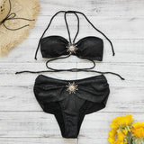 Hanging Neck Strap With Chest-Skinny Body Swimsuit Woman 2025 New High-Waisted Bikini Sexy