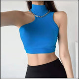 Woman Clothes Vest Top Women Sleeveless Turtleneck Asymmetrical Chic Student Casual Street Sling Corset Crop y2k ropa