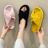 Flat Soles And Wear A Word Flip-Flop Four Seasons New Butterfly Indoor Soft Soles Comfortable Ladies Cotton