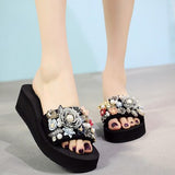 Slippers Casual Outside Women 2019 Fashion Female Ladies Flip Flops Footwear Beach Flat Shoes Low Heel 3cm SIZE