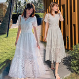 Zingj Photo White Dress New Super Fairy Dress Beach Vacation Lace Beach Dress Bali Beach