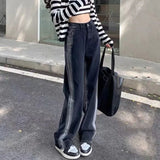 Zingj Gray Gradient Micro Bell Bottom Pants Children 2024 New Autumn Design Sense Minority Hot Girl Wind Show Thin Pants Women-Outfit