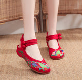 Zingj Style Embroidered Cloth Shoes And Sandals Women's Retro Dance Shoes Performance Dress With Women's