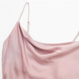 Pink Slip Long Dress Women Backless Satin Dress Woman Asymmetric Evening Party Dresses For Women 2023 Sexy Summer
