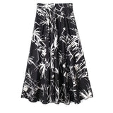 Print Black Long Skirts For Women Fashion 2023 High Waist Midi Skirt Sets Cape Style Beach Summer Skirt Woman Pleated