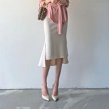 Sexy Elegant Office Lady Bodycon High Waist Skinny Ruffles Female Midi Wear To Work