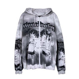 Vintage Oversize Hoodies Jackets Y2K Women Autumn Zip Up Long Sleeve Loose Sweatshirt Coat E-girl Gothic Female