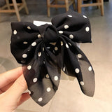 Dot Floral Print Hair Clips Girls Daisy Bow Hairpin Pastoral Retro Style Barrettes Big Bowknot Hairpin Hair