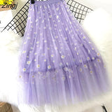 Women Tender Sweet Korean Style Printed Lady Mesh Ins Classy All-match College Elegant Popular Lovely Girls Stylish