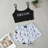 Printed Girls' Short-Sleeved Shorts Sexy Pajamas Girls' Cartoon Leisure PJ Leisure Home