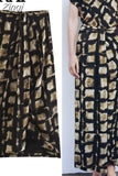 Knot Long Skirts For Women Fashion 2023 Printed Vintage Skirt Woman Mid-Waist Slit Skirt Sets Elegant Women's