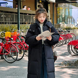 Real Shoot New Cotton-Padded Clothes In Winter Long Over The Knee Down Cotton Jacket Korean Version Loose And Thick Hooded Cotton-Padded Jacket Coat-Outfit