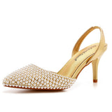 Cm Light-Mouthed Pointed Sandals White Pearl Fine Heel Sandals Large Size Wedding Shoes Bride Wedding Wedding Wedding Shoot Pearl