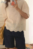Chic Embroidered Flowers Blouses Women Summer Puff Short Sleeve Loose Simple Shirts Tops New Female Casual Clothes