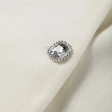 Feather Collar Cape Rhinestone Buttoned Coat-Outfit
