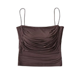Zingj Trend Women's Pure Color Spicy Girls' Casual Blouse Sexy Slim With Chest Cushion Short Style Navel