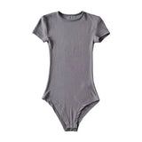 Zingj Summer's New Tight Elastic Round-Neck Short-Sleeved T-Shirt Slim And Solid Color Bottom