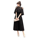 Evening Dress Woman 2025 New Winter Banquet Elegant Temperament Famous Slim Dress Mid-Long Evening