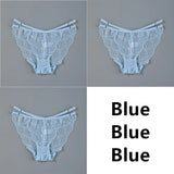 Lace Panties Ice Silk Seamless Panty Women Low Rise Sexy Transparent Floral Briefs Soft Cotton Crotch Underpants