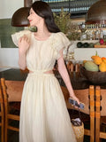 Hollow Out Midi Dresses for Women 2023 Summer New Elegant Party Prom One Piece Fashion Beach Holiday Vestidos Female
