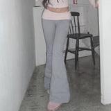 Girls Color Waist Low Waist Leisure Micro-Pants 2024 Slim To Show Thin Hot Girls Sports Knitted