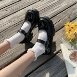 Jane Students College Wind Single Shoes Women 2025 Spring Autumn New One Word Buckle British Wind Small Leather Shoes
