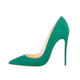 Women Pumps for Wedding Pointed Toe Sexy High Heels Shoes 8 cm 10 cm 12 cm Stilettos Green Pinkycolor plus size RM002