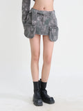 Zingj Spring 2024 New High-Waisted Waist Pocket Zip A-Line