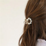 Mini Round Pearl Hair Clips for Women Girls Hair Claw Chic Barrettes Claw Crab Hairpins Styling Fashion Hair