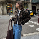 Leopard Print Knitted Cardigan-Outfit