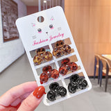 New Women Girls Vintage Elegant Leopard Small Acrylic Hair Claws Geometric Hair Clips Headband Fashion Hair