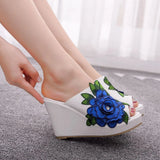 Flower Fish Mouth Slope With Large-Size Cool Slippers Waterproof Table Roman Sandals New