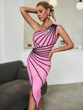 One Shoulder Bandage Dress for New Year 2022 Women Yellow Bandage Dress Bodycon Sexy Party Dresses Evening Club