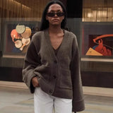 2025 Leisurely Pure Color V-Neck Knitted