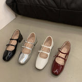 Red Mary Jane Shoes For Women's Shoes 2025 New Summer French Evening Black Spring And Autumn Single Shoes 211-1-Outfit