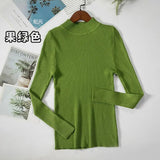 New-coming Autumn Winter Tops Basic Turtleneck Pullovers Sweaters Primer Long Sleeve Short Korean Slim-fit tight